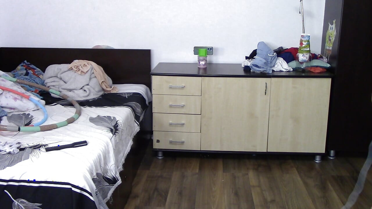 Sexy wife workout at home naked.