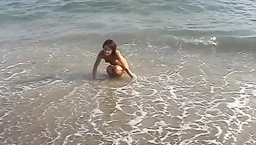 Teen on vacation with her boyfriend