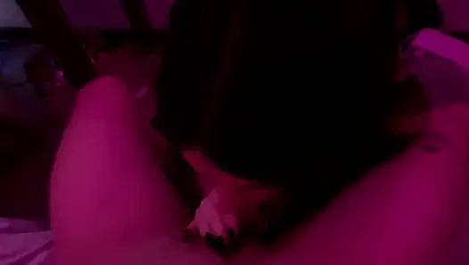 Real Couple Intimate Moment Under Red Lights