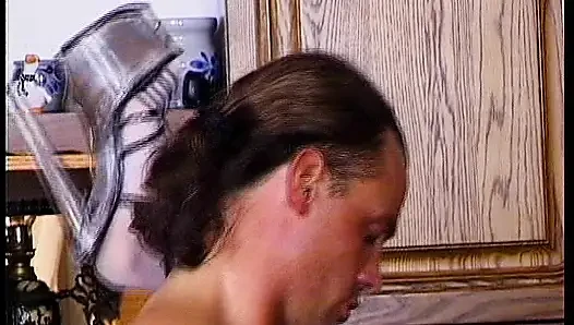 Drity German whore fucked hard in amateur threesome