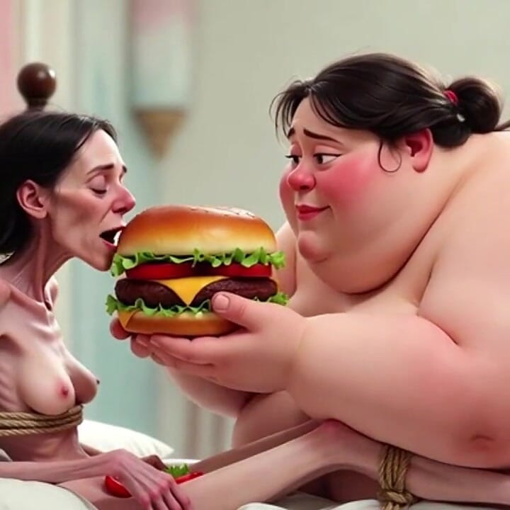 Buổi cho ăn ssbbw cực kỳ gầy và khổng lồ