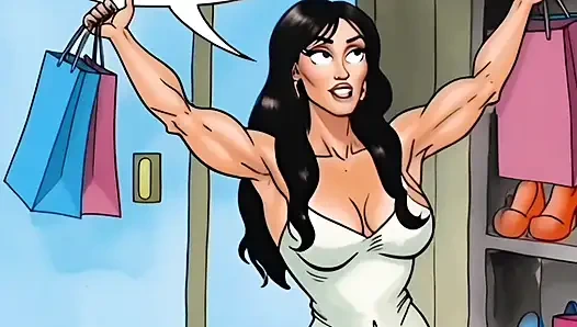 Innocence for Sale. Shoe Salesman Lick Smell Feet Shy Customer. Amazing Cartoon Ai