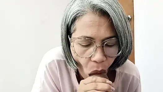 I wish it were you instead of my stepbrother. I hope you like how I give him a good blowjob.