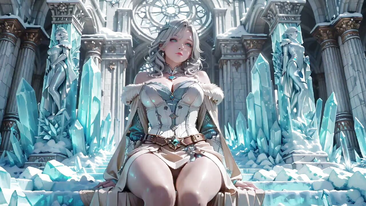 Silver-haired Ice Queen! Kneeling in the Frozen Castle, Her Cold Armor Hides so Many Secrets.
