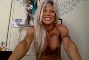 Shemale with big tits plays with cock on cam