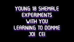 TYLKO AUDIO - Młode 18 shemale eksperymentuje z tobą ucząc się domme JOI CEI