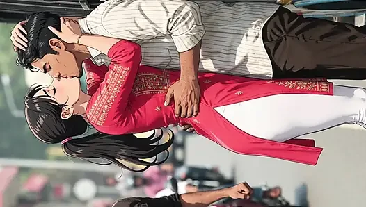 Busty Curvy Indian Beauty Gets Lifted & Carried by Eager Men on Crowded Bus - Cartoon ai video