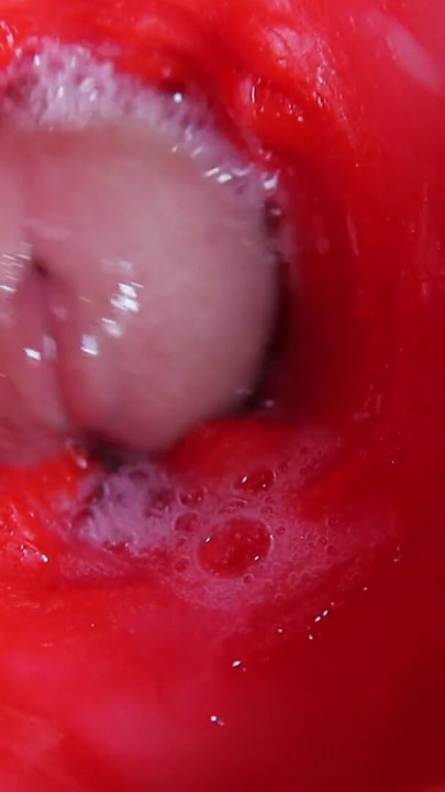 A huge cock inside a wet hole spews liquid and will soon fill with milk | Clip 1