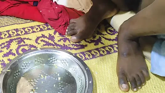 When we were alone at home, I ate with my stepsister