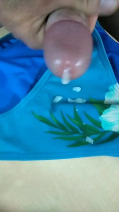 Cumming on wife's bikini.