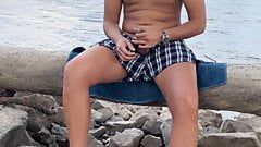 German twink boy jerks off naked at the Rhein (Duesseldorf) Twinkboy82