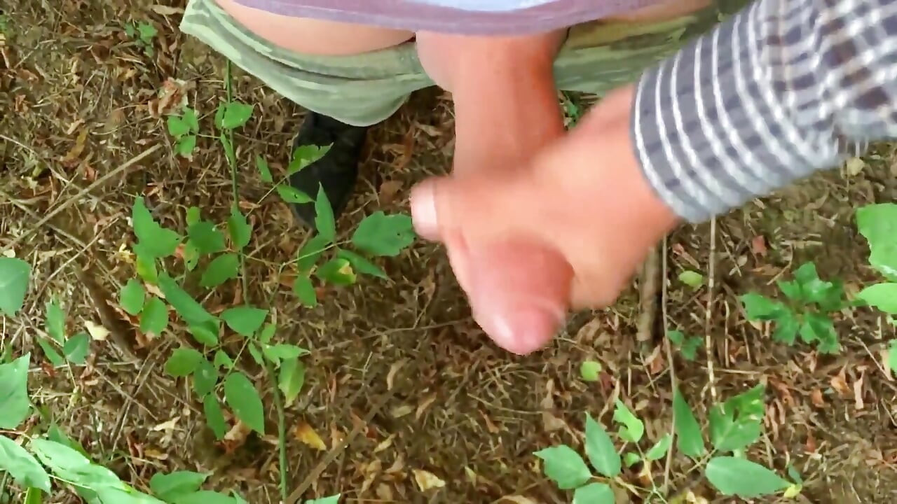 Twink Jerks Faster and Slower, Faster and Slower... Then Cums Outdoor