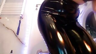 The hottest blowjob. Leather content with nice girl