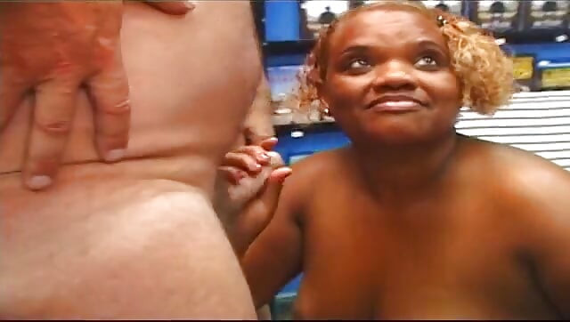 Two amateur milfs gang banged in a video store