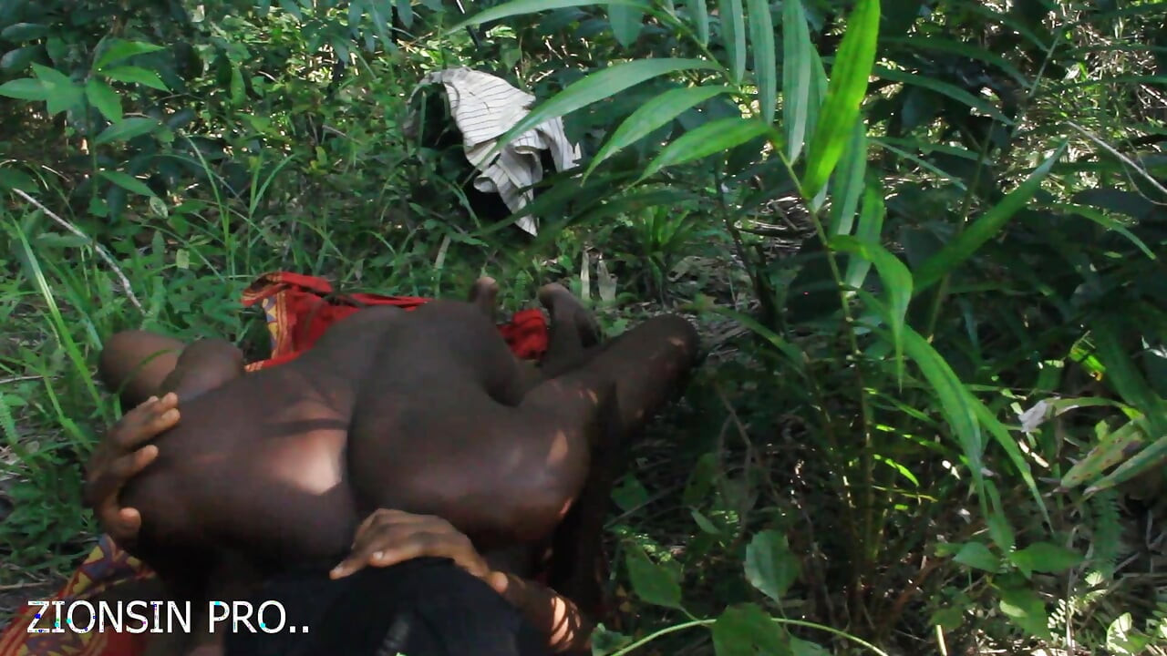 African girl in search of firewood in the bush got fuck by a bush man