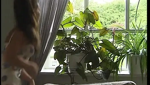 Brunette teen rides an older dude's pecker