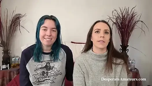 Die verzweifelten amateure Olivia und Alisha werden ihre engen muschis von Jesses großem hartem schwanz geritten