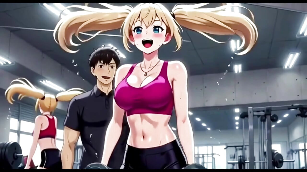 Blonde girl having fun
