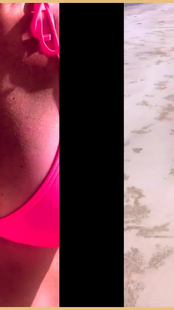 Key moment from "Wifey amazes strangers with a hot pink bikini flash"