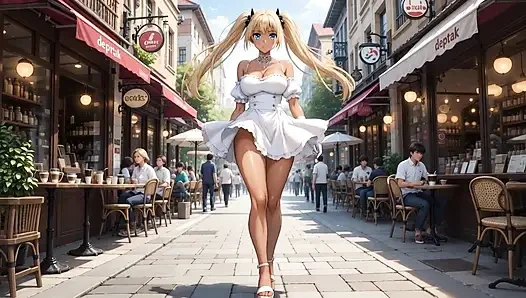 A walk with Rumi. She plays with her pussy