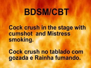 Cock crush in the stage with cumshot
