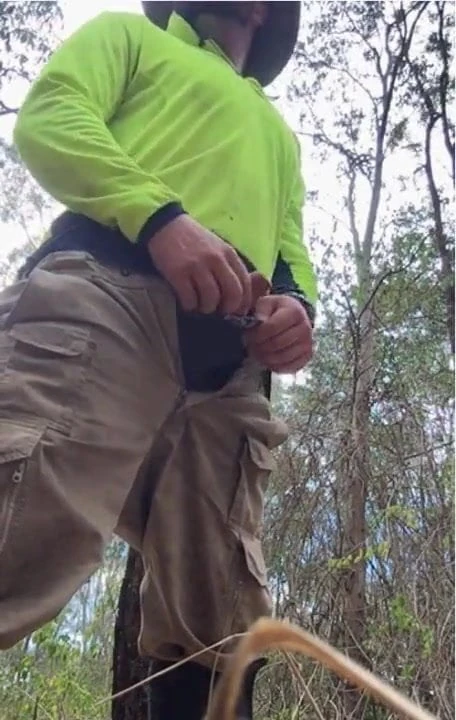 BEARDED DADDY CUMS IN THE WOODS