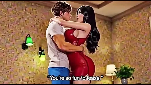 Sexy stepmom seduce her young step son with her big boobs and ass