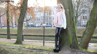 Latex winter in public - Nicky Alicia