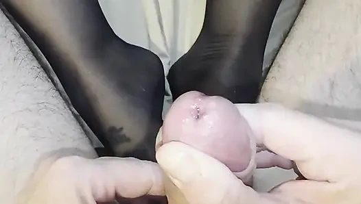 Amazing Footjob Ends with Cum on Wife's Feet