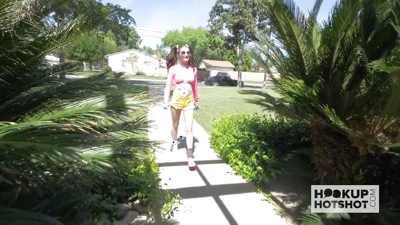Tiny teen Carolina Sweets hooks up with random guy online for hard fuck