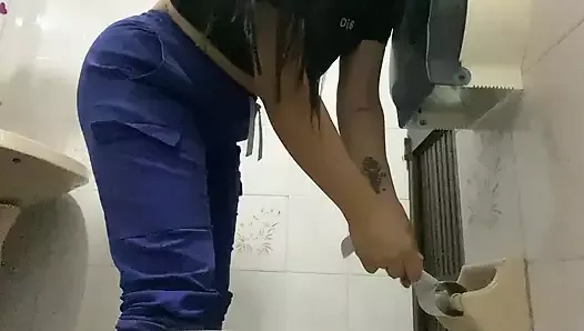 Nurse TRAPPED IN THE BATHROOM PISSING