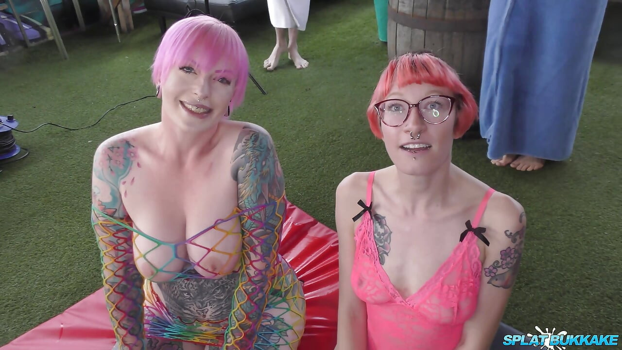 Wirklich erstaunliches bukkake mit inked schätzchen piggy und rosa teil 1