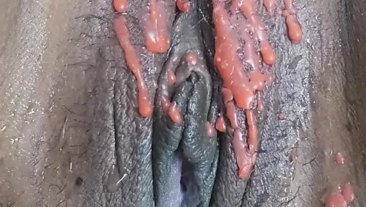 OMG. Putting candle wax on and finger until cum come out , With huge Squirt
