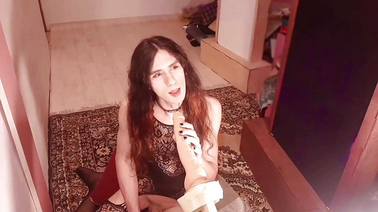 DiiVampy sucking dildo and masturbate