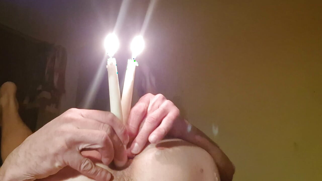 A candle in the bottom