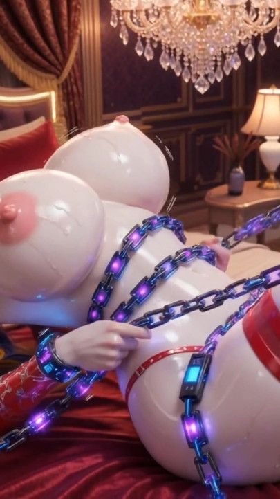 3D hentai cowgirl baba, amelyet intelligens láncok kötnek - elektronikus masszázs és Ahegao ecstasy 8K | Klip 2
