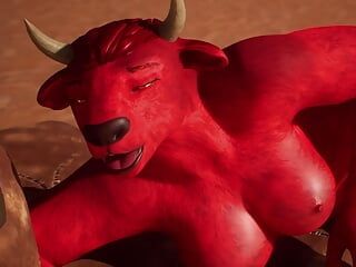 Monstro feminino demoníaco gosta de anal - animação 3d