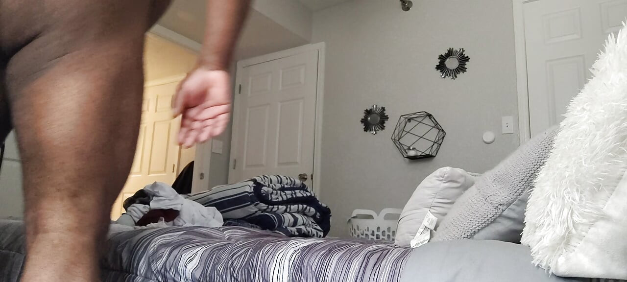 Old man home alone and horny