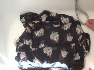 pissing sheer floral blouse