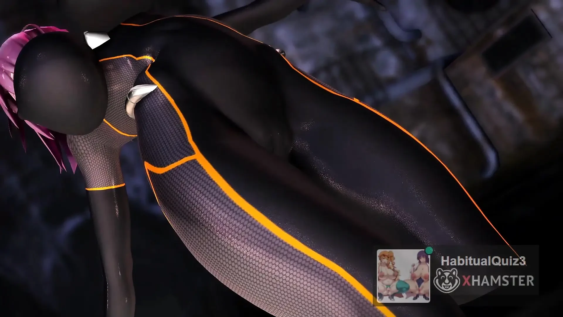 MMD R18 косплей от латексов костюм Искам да се чукам и да свърша здраво 3D хентай с големи цици, големи зърна и свирка Голямо дупе изневеряваща съпруга