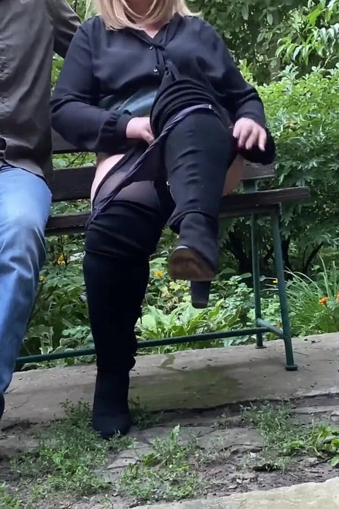Mature Stepmom Masturbates and Squirts in the Park