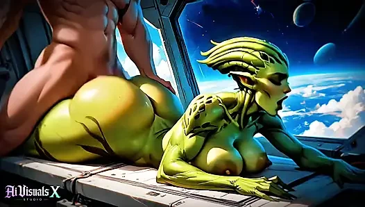 (4K) AI 3D animierte - geile alien-schlampe x Menschliche männliche fantasie (AI Visuals X)