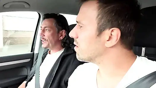 Big boobs tattooed girl fucking masturbating in the limousine