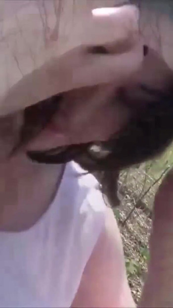 Emotional moment from "German College Teen Elisa Seduce to Fuck in Park in Berlin"