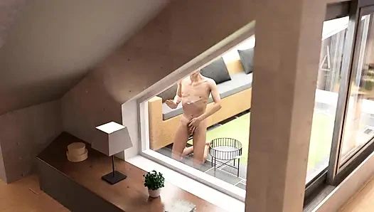 Istri nakal Asia didominasi sama pria berotot di depan pacarnya