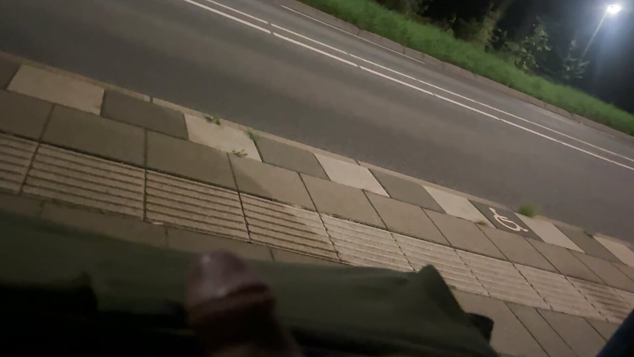 Playing penis at the bus stop