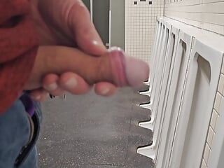 Johnholmesjunior exhibe une énorme bite blanche douce dans les toilettes animées du parc de Vancouver