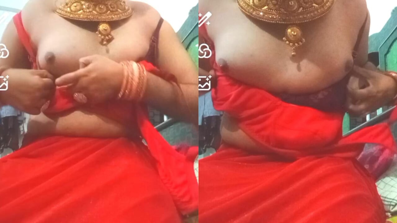 Indian Gay Crossdresser Bottom Gaurisissy real xxx nude video call in red saree