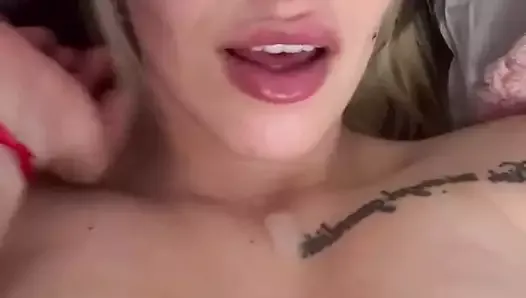 I love the cum on my tits