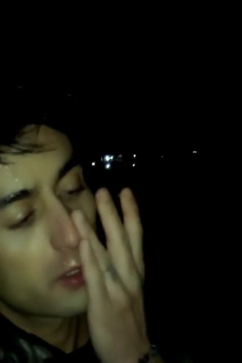 Night Outdoor Walking with Face Covered by Cum and Cum Tasting (full Vid)